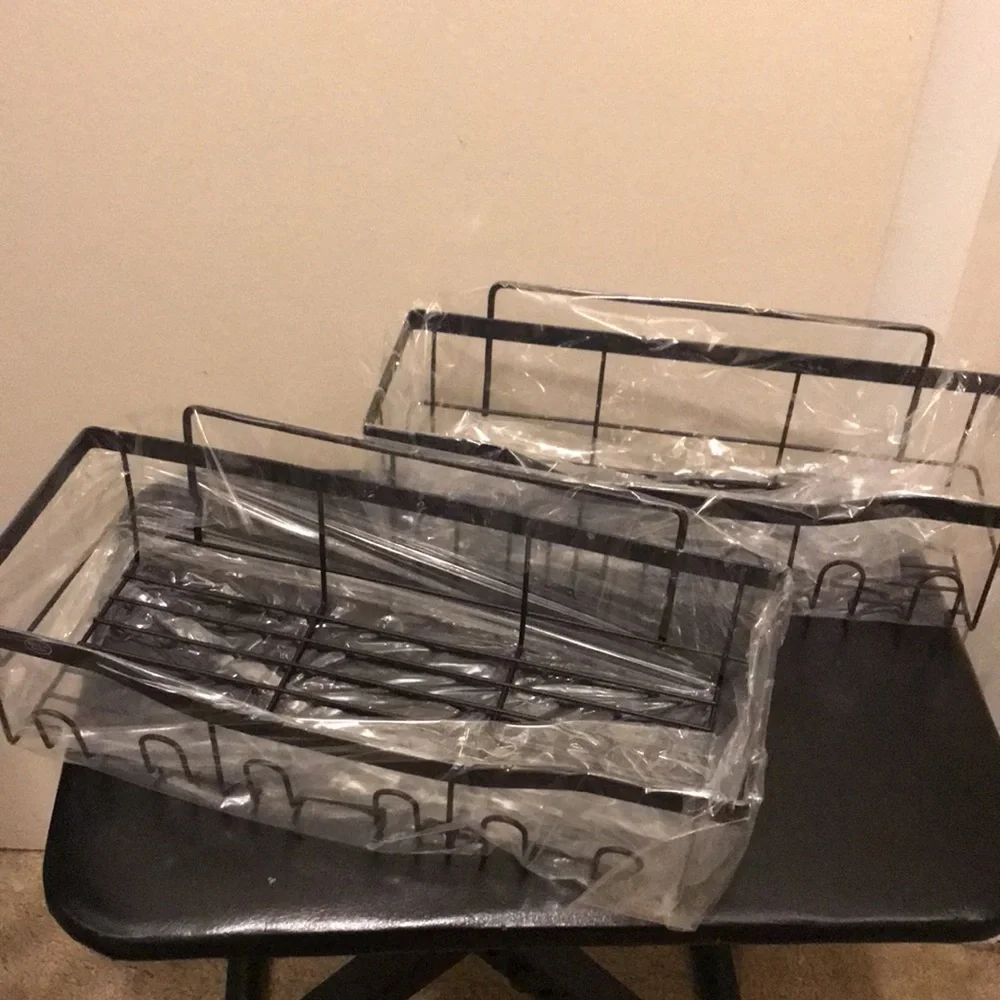 Eudele 5 Piece Black Adhesive Stainless Steel Shower Caddy Set